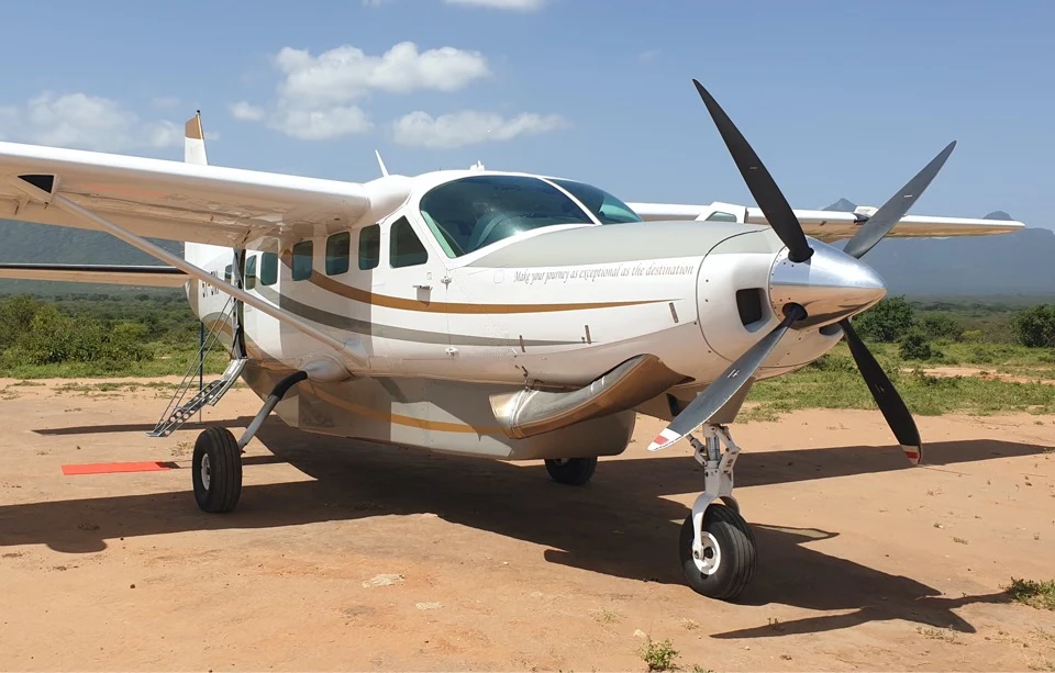 Scenic Air Safaris executive Caravan on a bush runway
