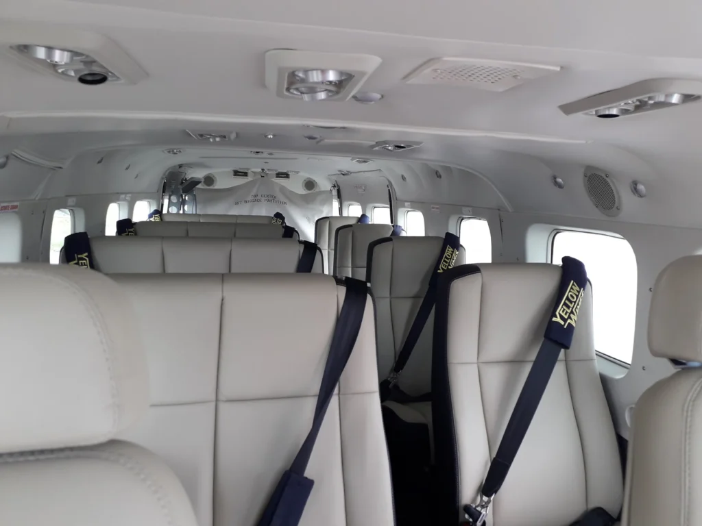Yellow Wings flights to the Maasai Mara 3 Yellow Wings Cessna Caravan cabin seating