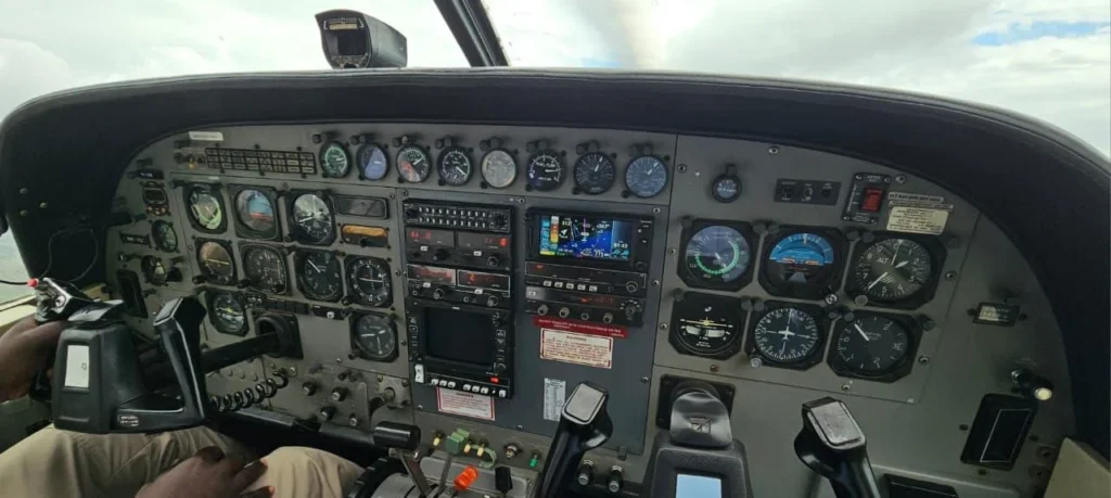 Mombasa Air Safari flights to the Maasai Mara 4 Mombasa Air Safari Caravan cockpit