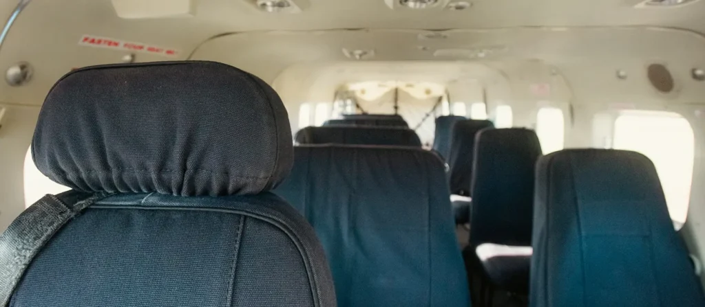 Phoenix Aviation flights to the Maasai Mara 4 Seating inside Phoenix Aviation’s Caravan