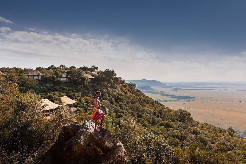 Ultra-luxury camps and lodges in the Maasai Mara 4 Tented accommodation on a wooded escarpment overlooking the open Mara landscape