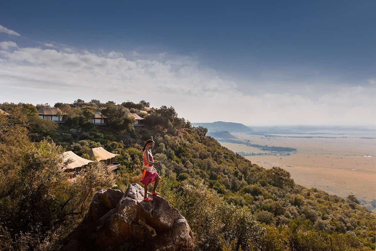 Escarpment setting of Angama Mara overlooking the Maasai Mara plains