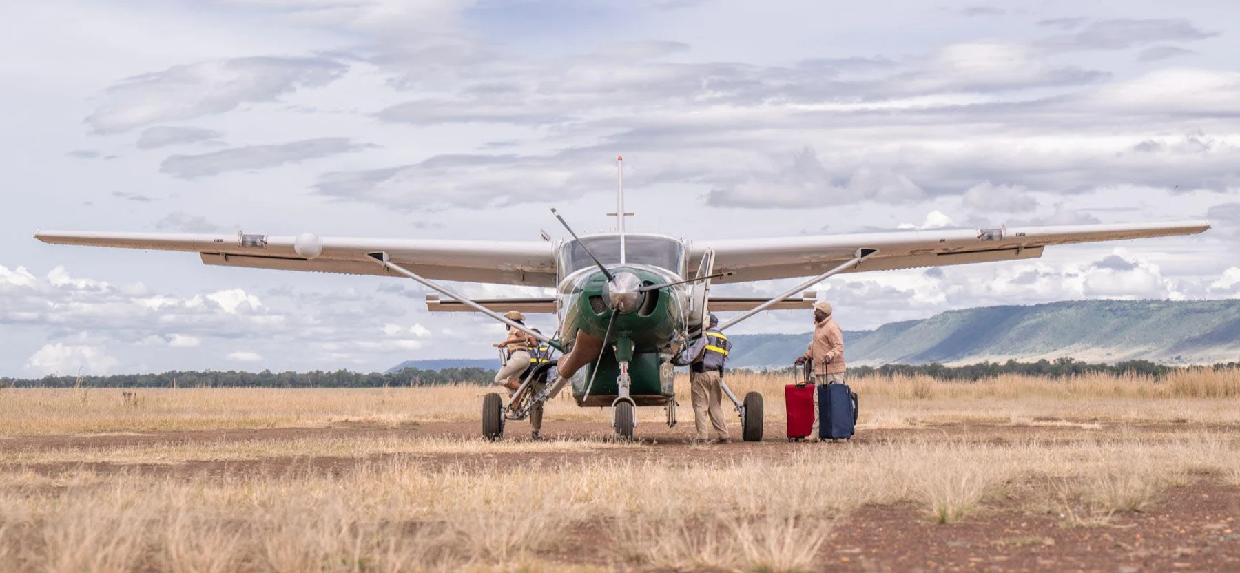 Governors’ Aviation Caravan at a grass airstrip