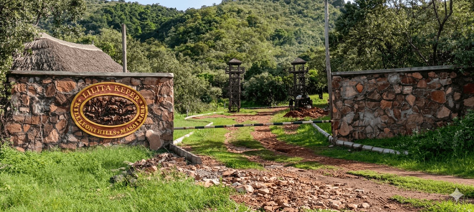 Lilita Keper signed entrance in the wooded Kileleoni Hills