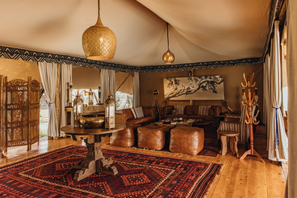 Mara Expedition Camp leather sofas and interior lounge furniture