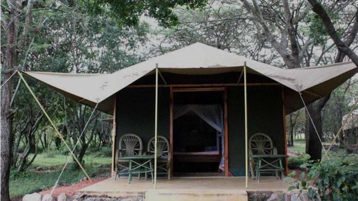 Mara Springs Safari Camp furnished canvas tent and shaded veranda